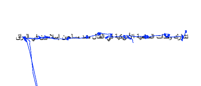 Raw eye-movement on a line of Arabic text